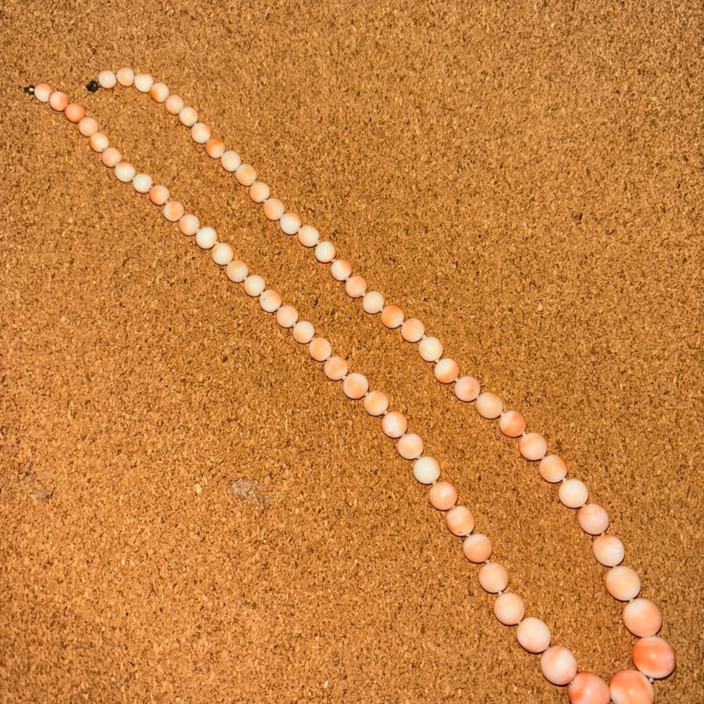 Vintage Angel Skin Coral Necklace